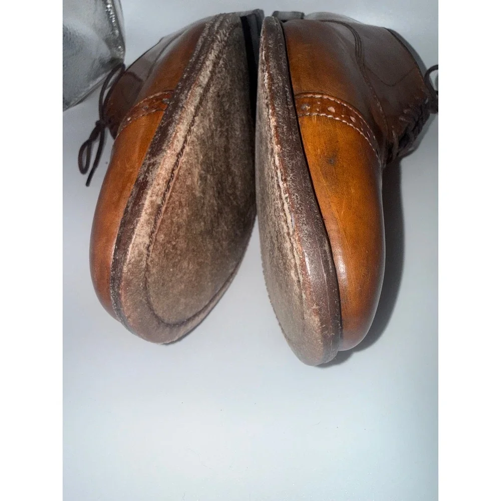 Allen Edmonds Fifth Avenue Mens 11 D Tan Leather Cap Toe Oxford Shoes 5735